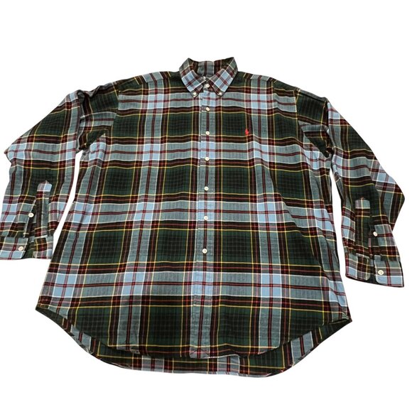 Ralph Lauren Men's Plaid Flannel Shirt, Sky Blue, XL - Picture 7 of 7